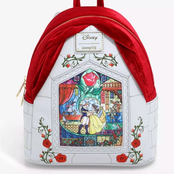 Loungefly Disney Beauty and the Beast Stained Glass Portrait Mini Backpack main image 4